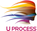 A colorful logo of the u process